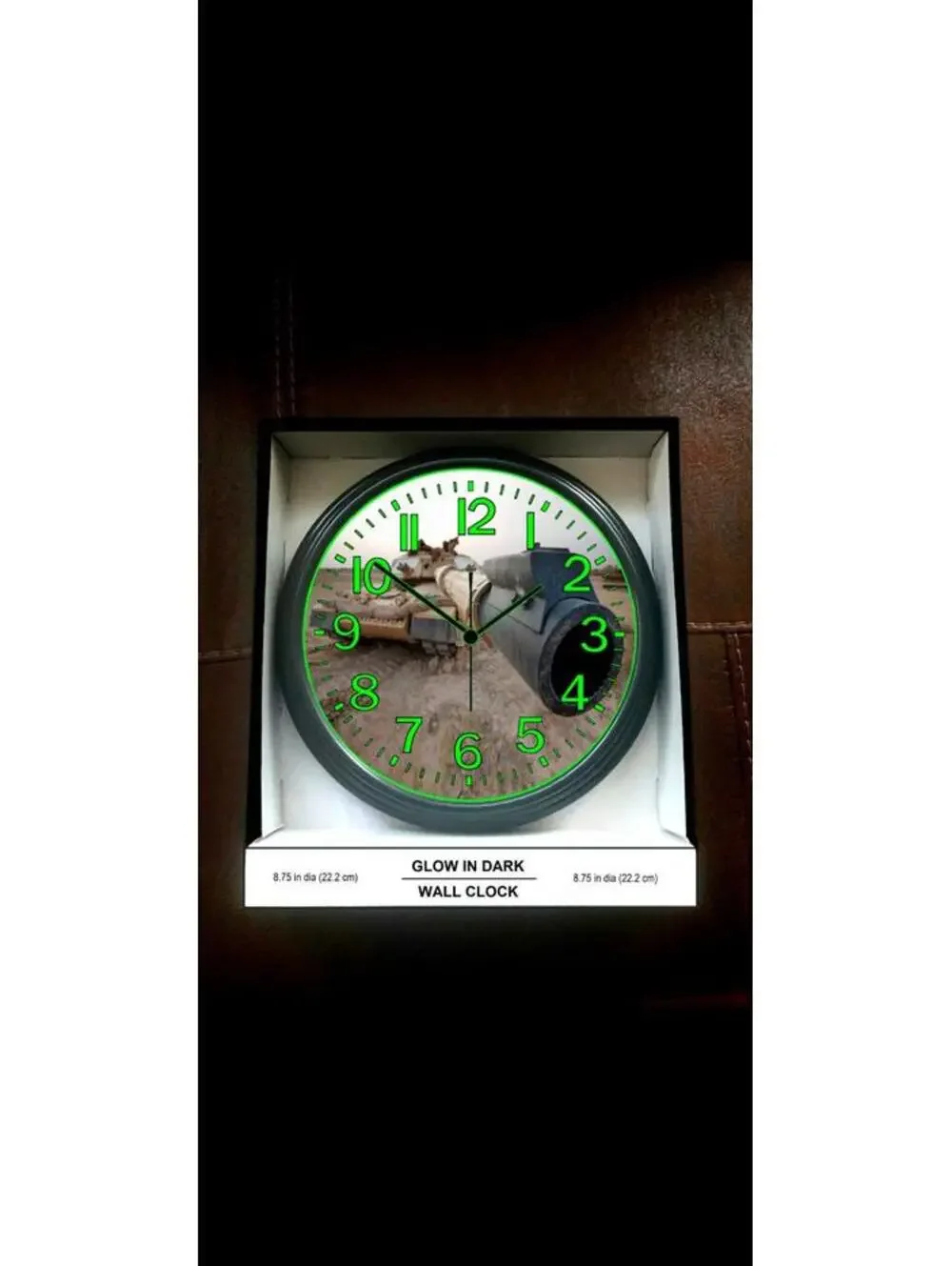 Army Tank Glow in the Dark Wall Clock Garage Shop Wall Clock